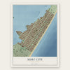 Surf City, New Jersey map print, the full design
