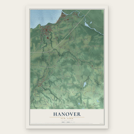 Hanover, New York map print, the full design