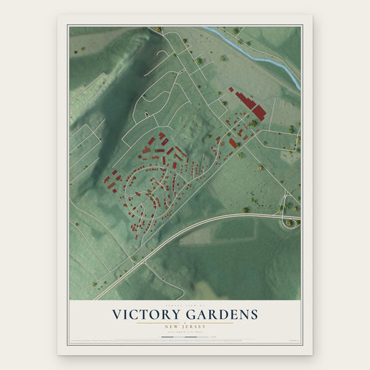 Victory Gardens, New Jersey map print, the full design