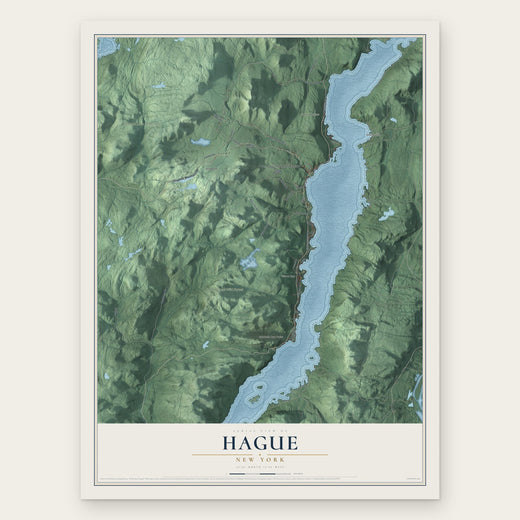 Hague, New York map print, the full design