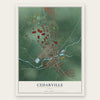 Cedarville, Ohio map print, the full design