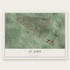 St. John, Missouri map print, the full design