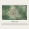 Bushnell, Illinois map print, the full design