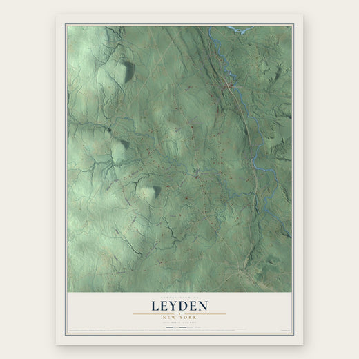 Leyden, New York map print, the full design