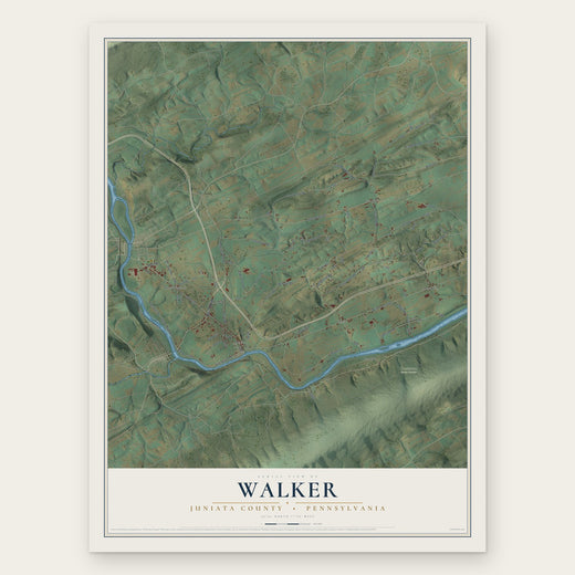 Walker, Juniata County, Pennsylvania map print, the full design