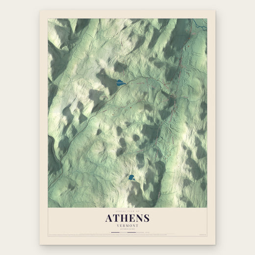 Athens, Vermont map print, the full design