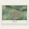 Fowler, Colorado map print, the full design