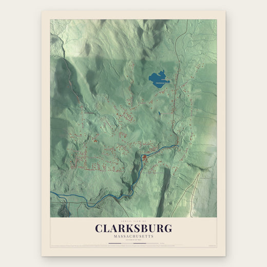 Clarksburg, Massachusetts map print, the full design
