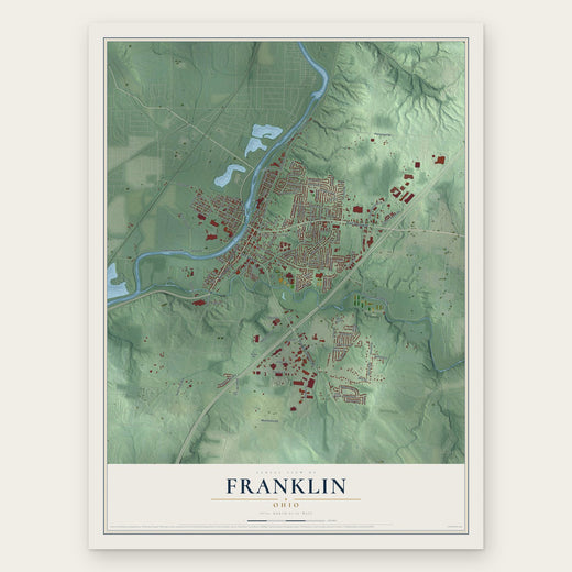 Franklin, Ohio map print, the full design