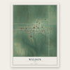 Weldon, Iowa map print, the full design