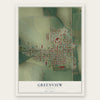 Greenview, Illinois map print, the full design