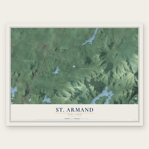 St. Armand, New York map print, the full design