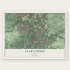 Clarksville, Tennessee map print, the full design