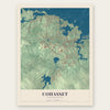 Cohasset, Massachusetts map print, the full design