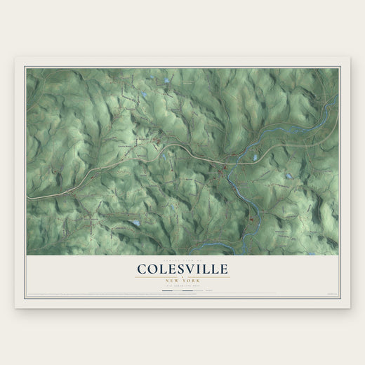 Colesville, New York map print, the full design