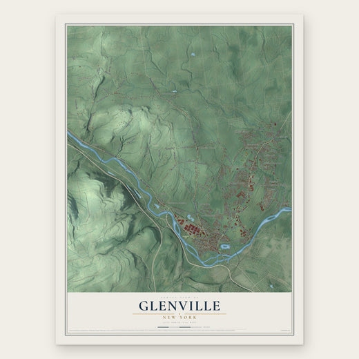 Glenville, New York map print, the full design