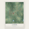 Candor, North Carolina map print, the full design