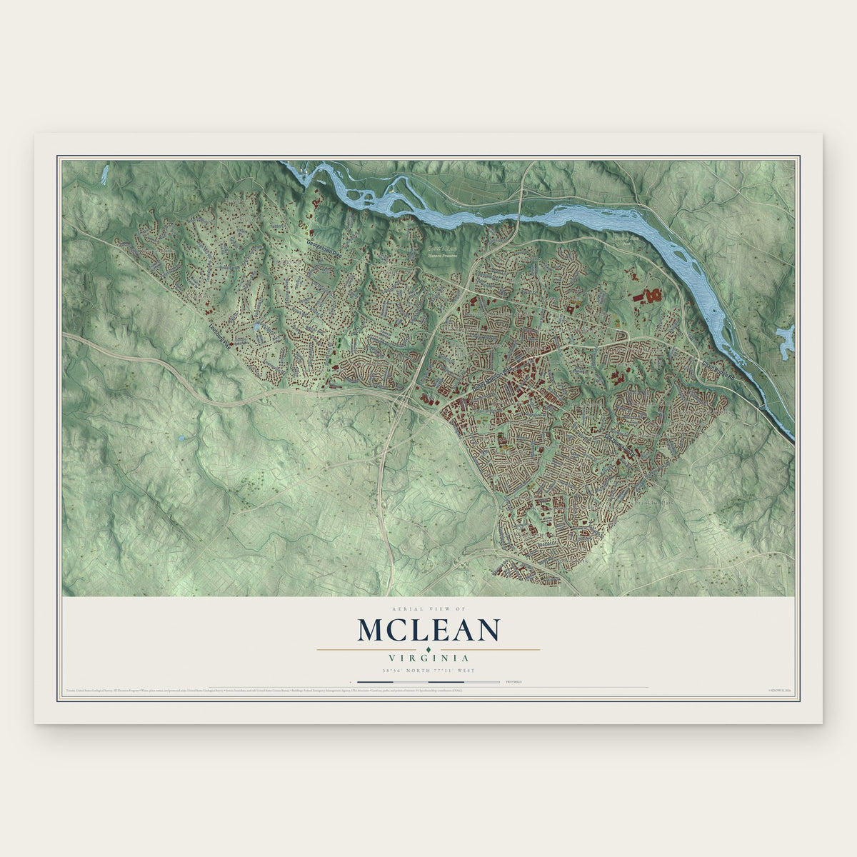 McLean, Virginia map print, the full design