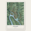 Toledo, Oregon map print, the full design