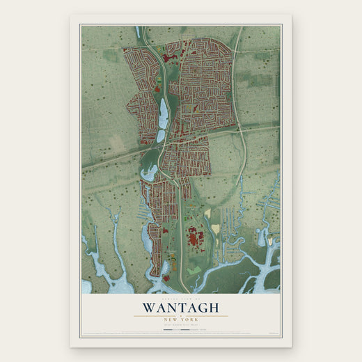 Wantagh, New York map print, the full design