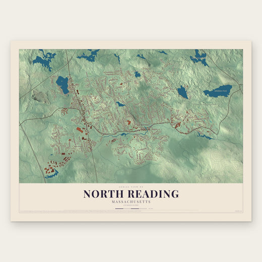 North Reading, Massachusetts map print, the full design