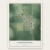 Lincolnville, Kansas map print, the full design