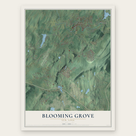 Blooming Grove, New York map print, the full design