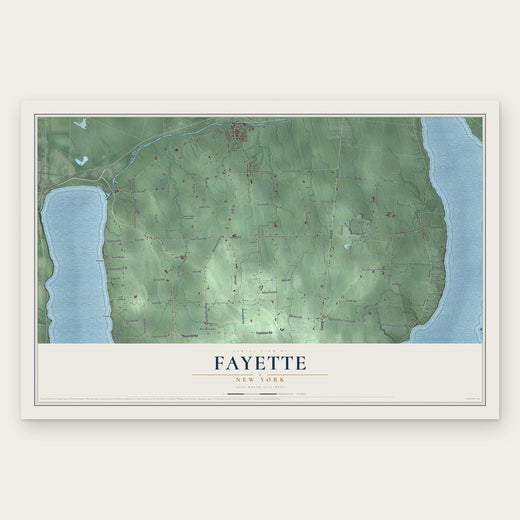 Fayette, New York map print, the full design