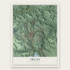 Tryon, North Carolina map print, the full design