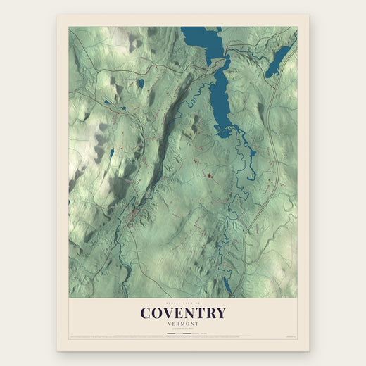 Coventry, Vermont map print, the full design