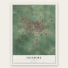 Freeport, Illinois map print, the full design