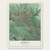 Roslyn, Washington map print, the full design