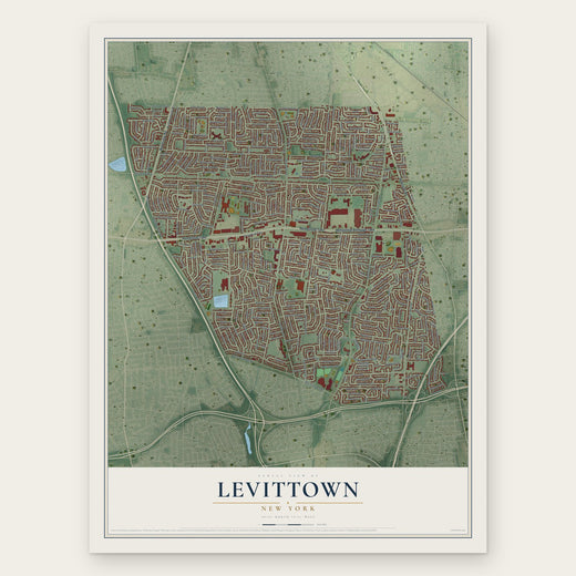Levittown, New York map print, the full design