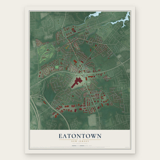 Eatontown, New Jersey map print, the full design