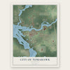 Tomahawk, Wisconsin map print, the full design