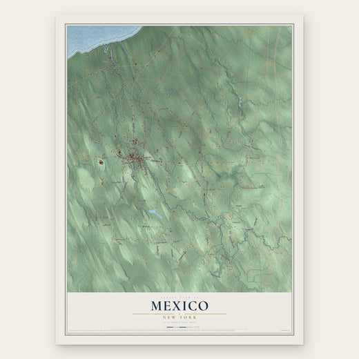 Mexico, New York map print, the full design
