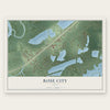 Rose City, Texas map print, the full design