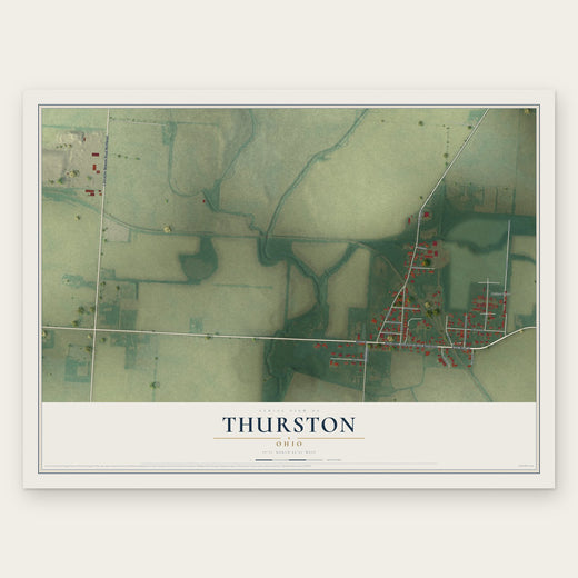 Thurston, Ohio map print, the full design
