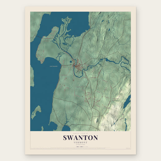 Swanton, Vermont map print, the full design
