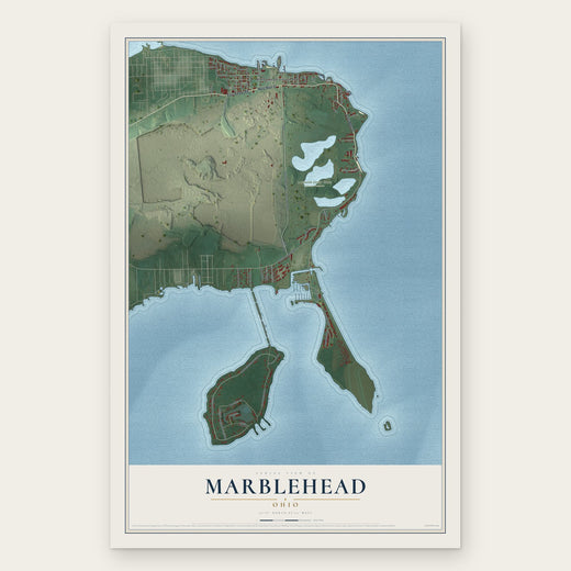 Marblehead, Ohio map print, the full design