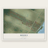 Brusly, Louisiana map print, the full design