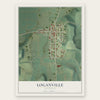 Loganville, Wisconsin map print, the full design