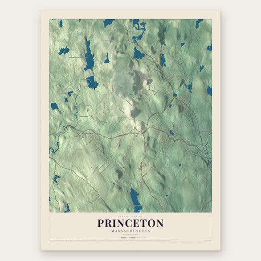Princeton, Massachusetts map print, the full design
