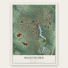 Hightstown, New Jersey map print, the full design