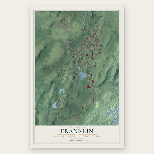 Franklin, Sussex County, New Jersey map print, the full design