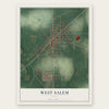 West Salem, Ohio map print, the full design
