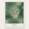 Diller, Nebraska map print, the full design