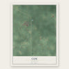 Coe, Michigan map print, the full design