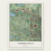 Auburn Hills, Michigan map print, the full design