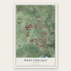 West Chicago, Illinois map print, the full design